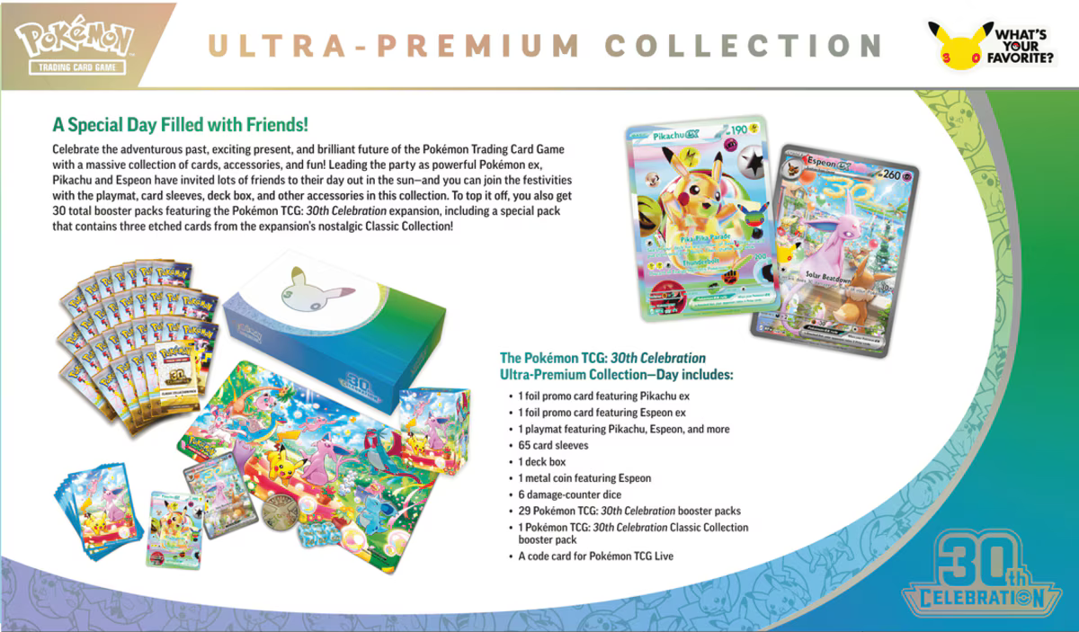 Pokemon 30th Celebration - Ultra Premium Collection Day or Night PRESA ...