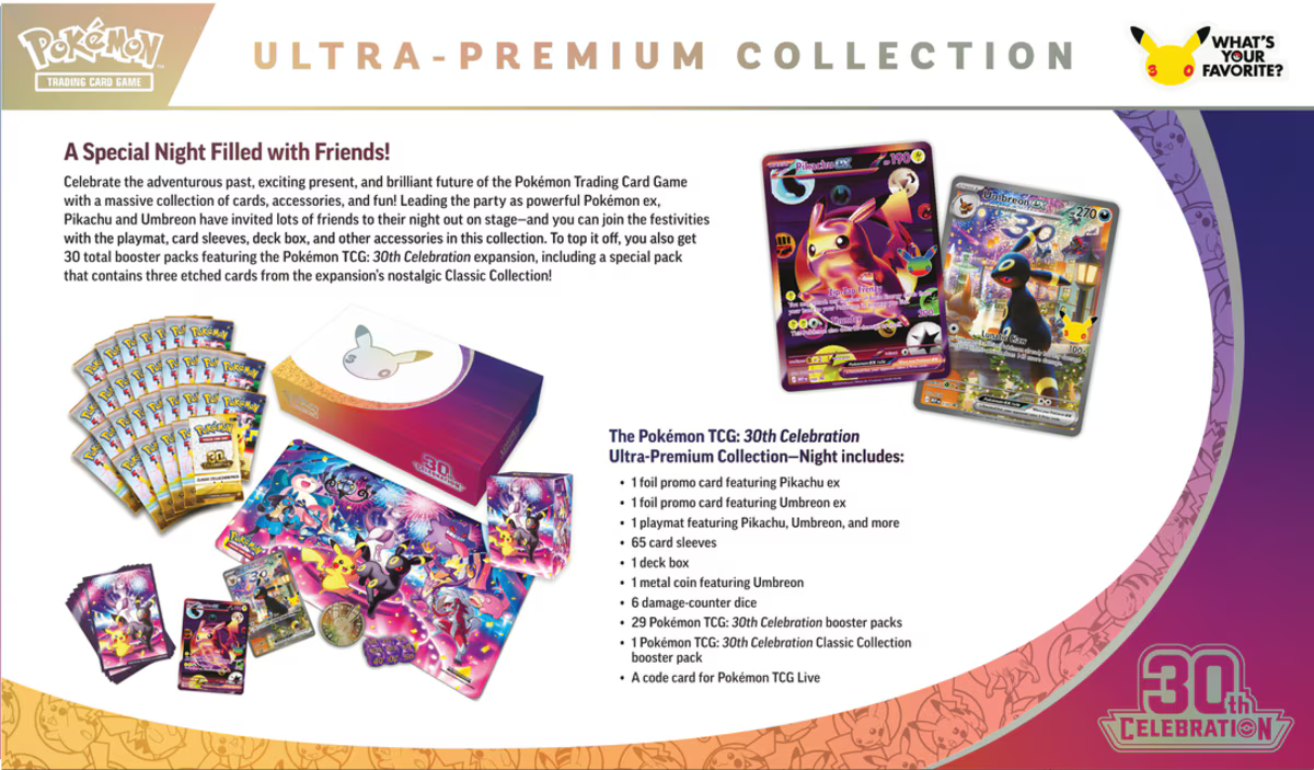 Pokemon 30th Celebration - Ultra Premium Collection Day or Night PRESA ...